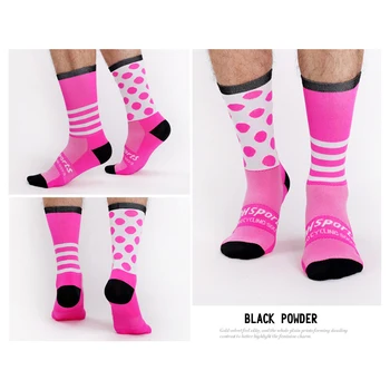 

Stripe Dot Cycling Socks Men Women Professtional Road Racing Sport Socks Breathable Running Socks MTB Mountain Bike Socks