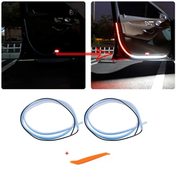 

2PCS Car Door Opening Warning LED Lights Welcome Decor Lamp Strips Anti Rear-end Collision Safety Car Door LED Strip Light