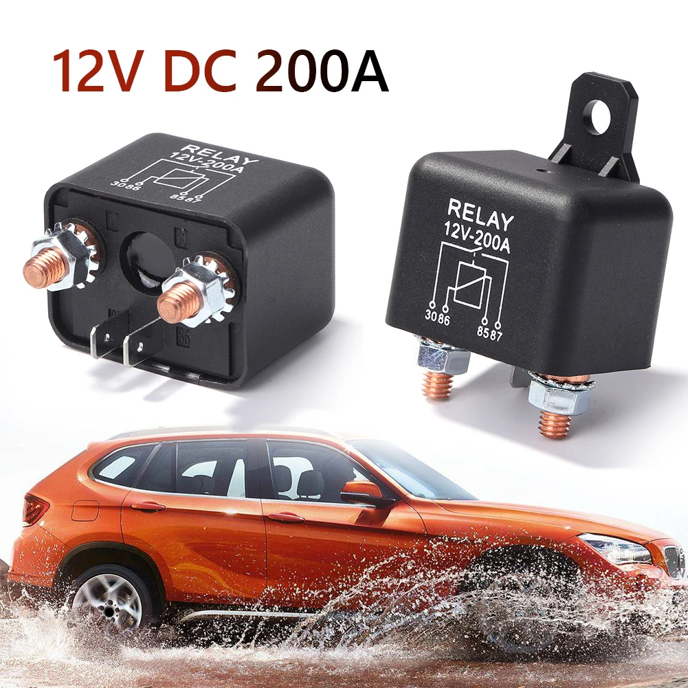 Car Relay Replacement 200 Amp 12V DC Car Automotive Heavy Duty Split Charge Relay 4 Pin Normally