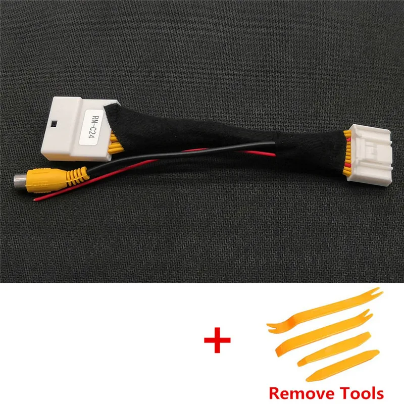 YIFOUM 24Pin Original Video Input Switch Reverse Camera RCA Adapter Cable For Renault Sandero Stepway Logan 2 Dacia Lutecia Clio - Название цвета: Cable With Tools