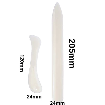 

2PCS Natural Imitation Paper Creaser Bone Folder Creasing Leather Scoring for Scrapbooking Bookbinding For Card Making Paper Cra