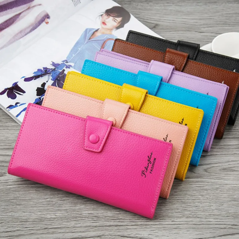 

Women's Folding Wallet Multi-color Clutch Bag Ladies Fashion Multi Card Position Simple Hasp Coin Wallet Long Zipper Elegant PU