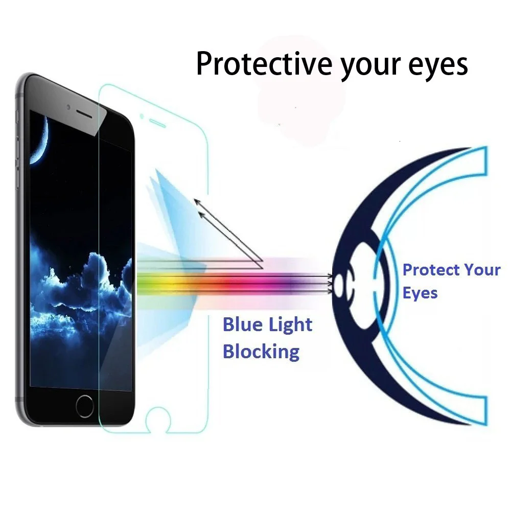 Анти-синий светильник, Защитное стекло для ваших глаз для iPhone SE 0,3 мм 2.5D, закаленное стекло для защиты экрана для iPhone5 5S 5C SE