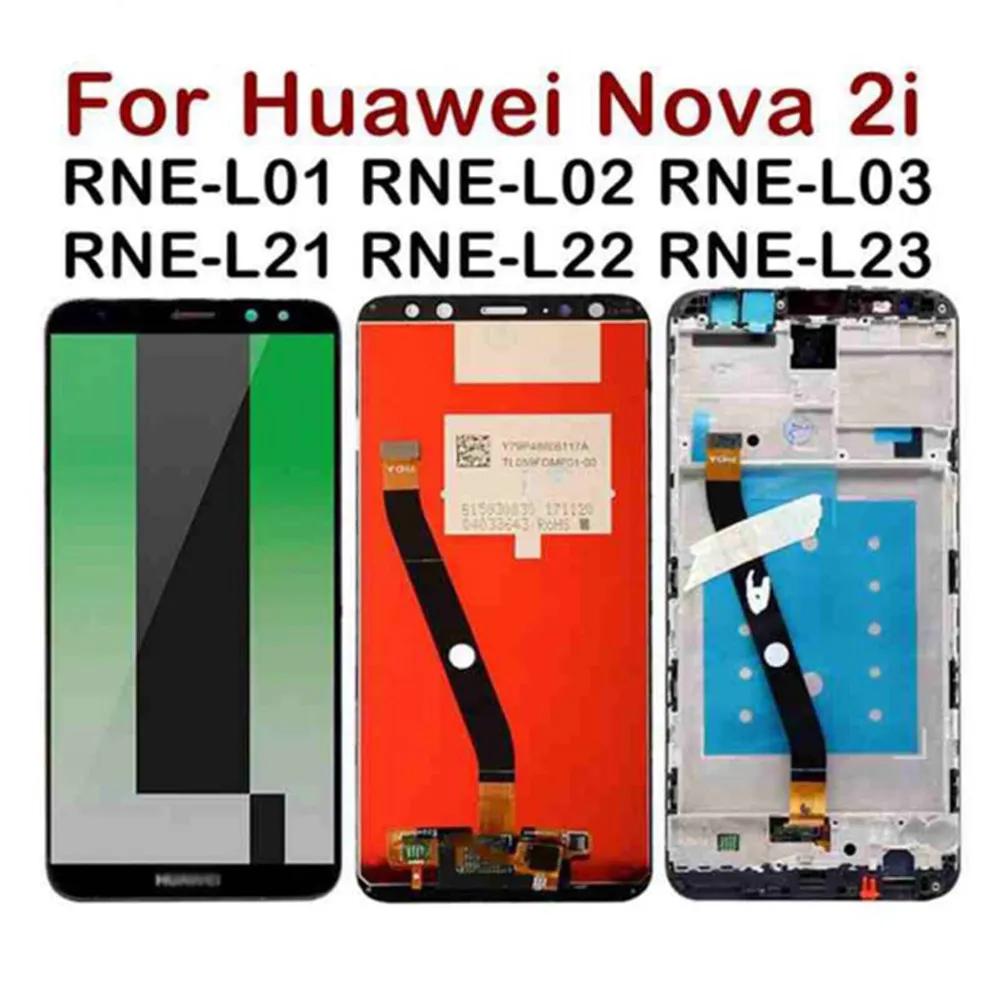 ЖК дисплей с сенсорным экраном для Huawei Nova 2i рамкой RNE L01 L02 L03 L21 L22 L23 замена хорошо