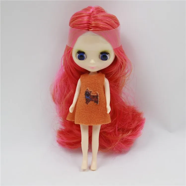 Мини-кукла Blyth 10 см BJD нормальная кукла тела, случайное платье, может изменить макияж, куклы+ платье+ сумка для хранения, детские игрушки для девочек - Цвет: style 14