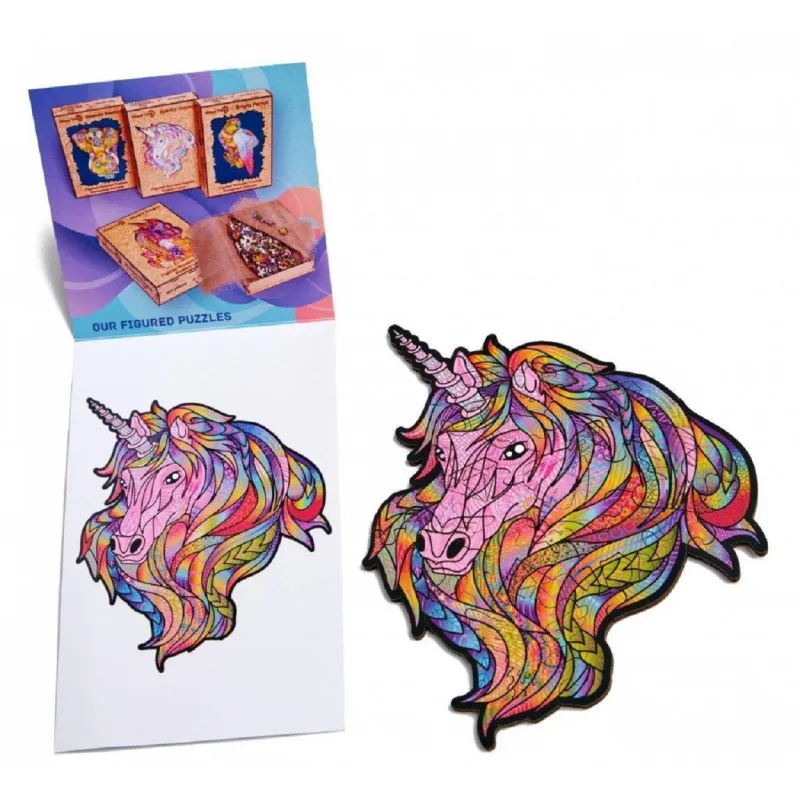 Деревянный пазл Wood Trick Единорог: Розовое Небо 16x17 см | Игрушки и хобби