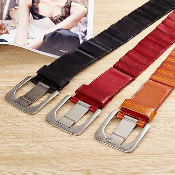 

Simple Ladies Wide Waist Seal Elastic Decoration Autumn and Winter Dress Belt Female Wild Black Wide Belt Leather Wild Belt 2020