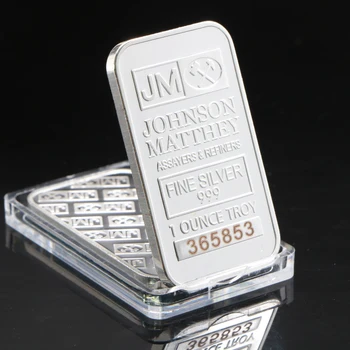 

Johnson Matthey Replica Fine Silver 999 1 Ounce Troy Bar/Coin Collection Gifts with diffferent serial number