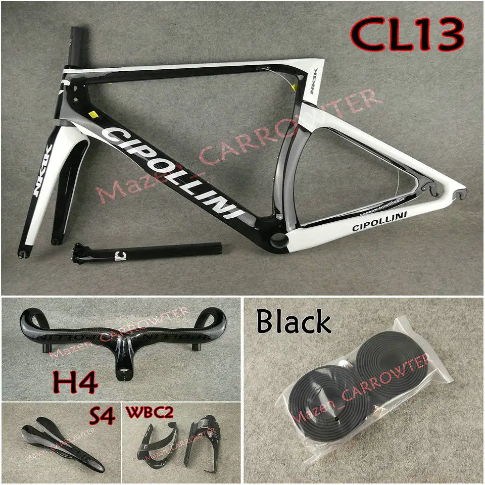 T1000 3K бело-черные NK1K карбоновые рамы для дорожного велосипеда Cipollini руль седло бутылки клетки 50 мм карбоновые колеса Novatec A271 ступицы - Цвет: Package 2