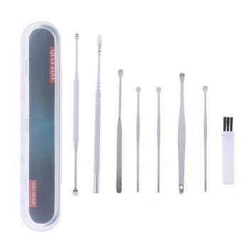 

1/8pcs Ear Wax Pickers set Stainless Steel Earpick Wax Remover Curette Ear Pick Cleaner Ear Cleaner Spoon Care Ear Clean Tool