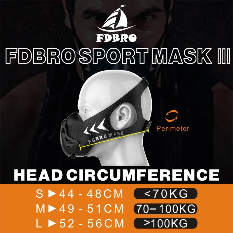 FDBRO Спортивная маска, тренировочная Спортивная маска 3,0 маска для бега для фитнеса, тренажерного зала, тренировки, сопротивление поднятию, кардио, выносливость, дыхание