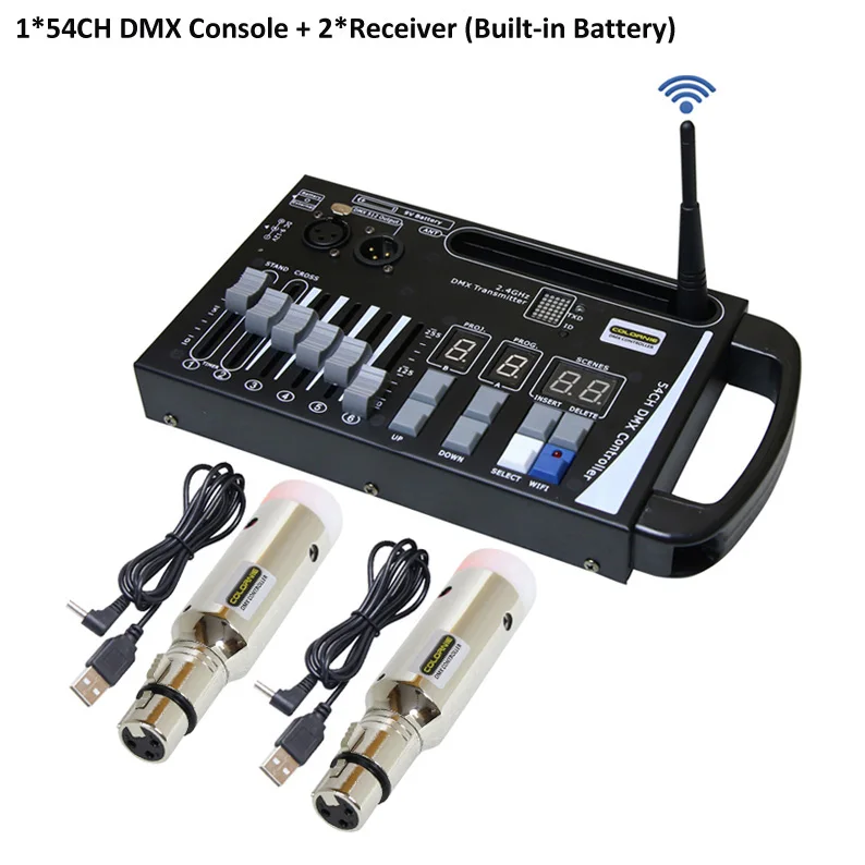 Kit Wireless DMX512 2.4G - 1 Trasmettitore + 7 Ricevitori Per Luci Palco, 400m Portata