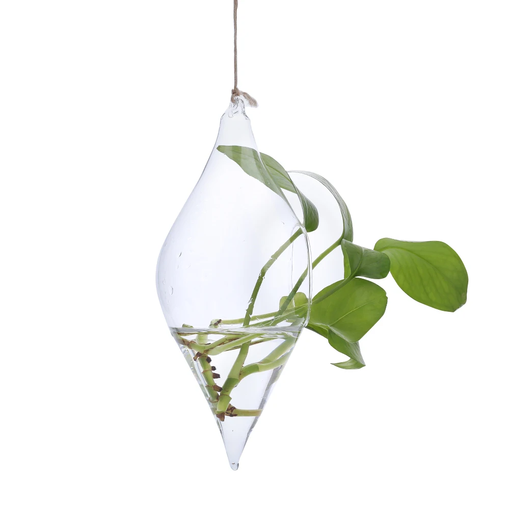 Hanging Glass Vase Hanging Terrarium Hydroponic Clear Container Indoor Office