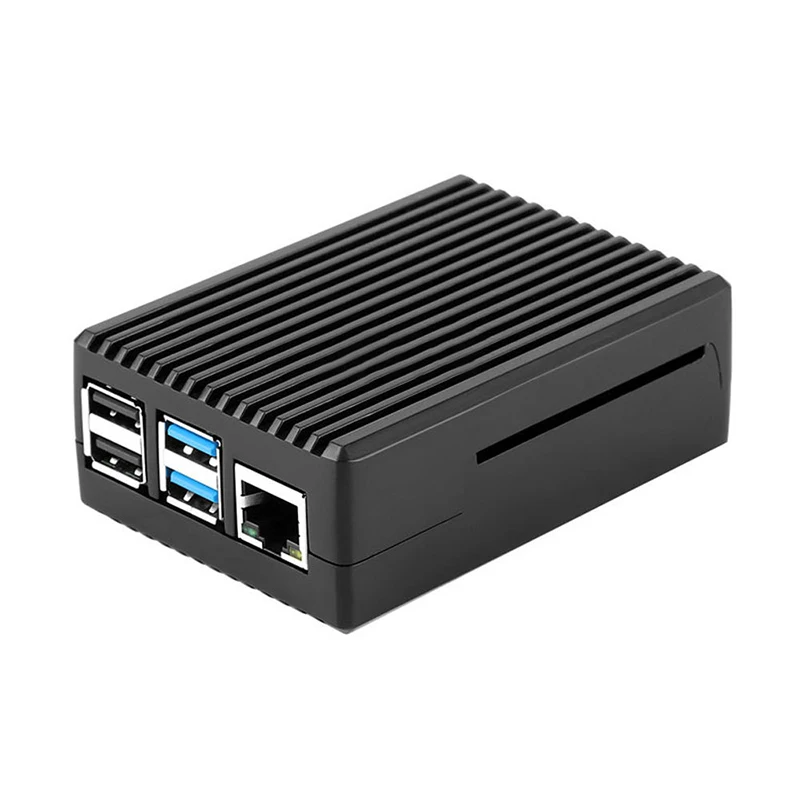 Черный/темно серый металлический чехол корпус с радиаторами для Raspberry Pi 4B 4 Model