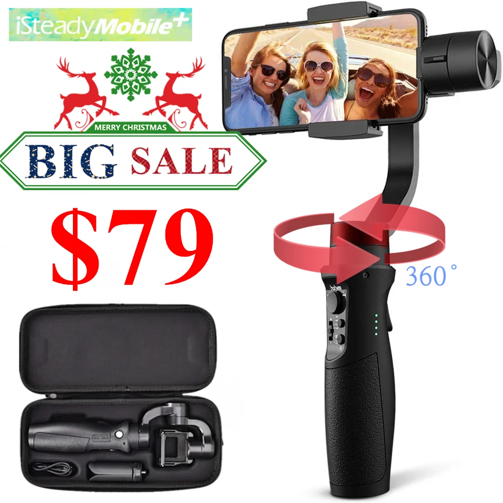  Hohem Smartphone Gimbal 3-Axis Handheld Stabilizer for iPhone11Pro/Max for Android Smartphones Sams