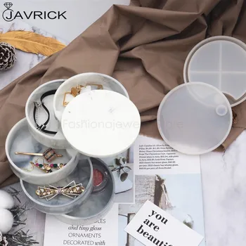 

Handmade Rotating 3-Tiered Tray Jewelry Storage Organizer Mold DIY Box Epoxy Resin Casting Silicone Mold Art Craft Tools