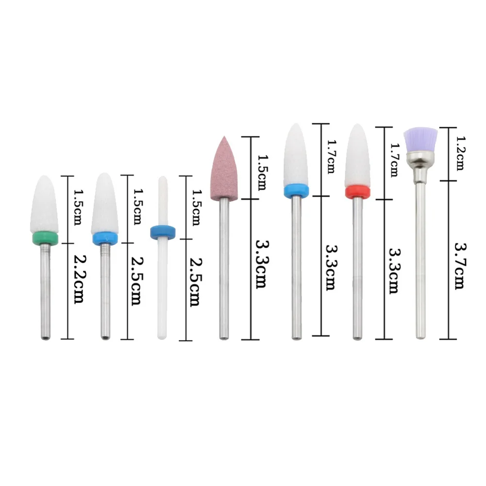 Ceramic Steel Alloy Grinding Dead Skin Removal Nail Art Drill Bit Brush Set Cutter For Pedicure Electric Nail Files Bit Set