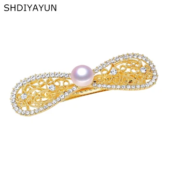 

SHDIYAYUN Pearl Beads Hair Clip for Woman Freshwater Pearl Jewelry Barrette Handmade Rhinestone Hair Pin Accessories Wholesale