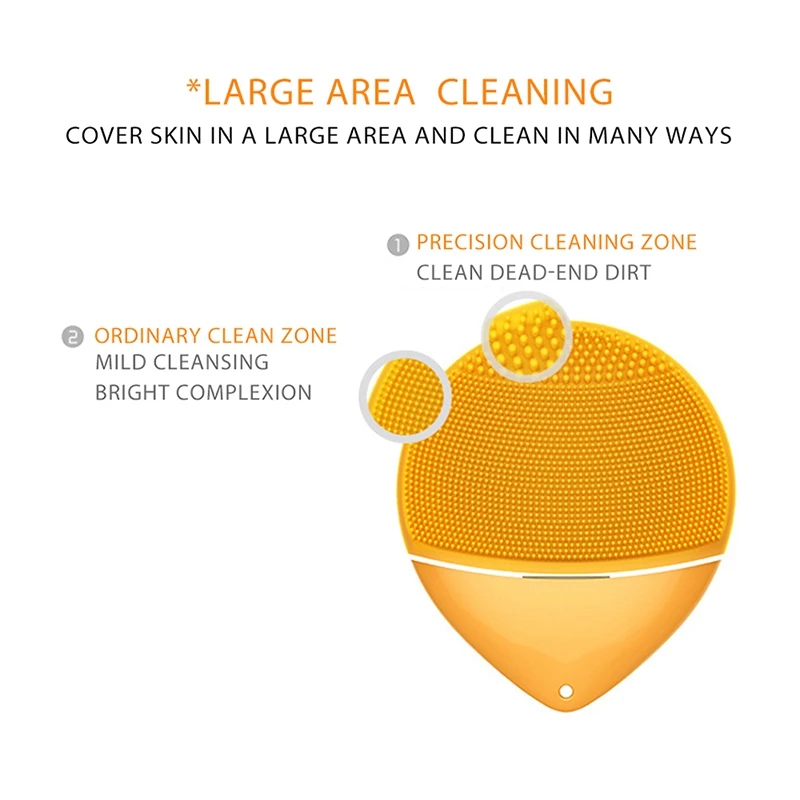 Electric Facial Cleansing Brush Vibration Massage Face Machine Ultrasonic Pore Cleaning Silicone Face Brush Skin Care Machine