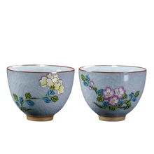 Чайная чашка керамическая чашка 100 мл китайский чайный набор кунг-фу винтажная чайная чашка мастер чайная миска-контейнер чайная посуда для напитков пуэр чайные чашки ремесла