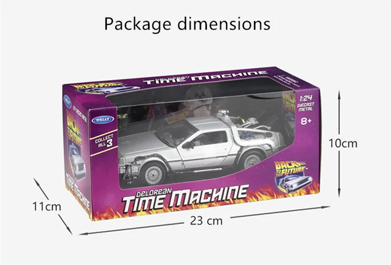 Welly 1:24 литья под давлением сплав модель автомобиля DMC-12 delorean Назад в будущее время машина металлическая игрушка автомобиль для ребенка игрушка подарок коллекция