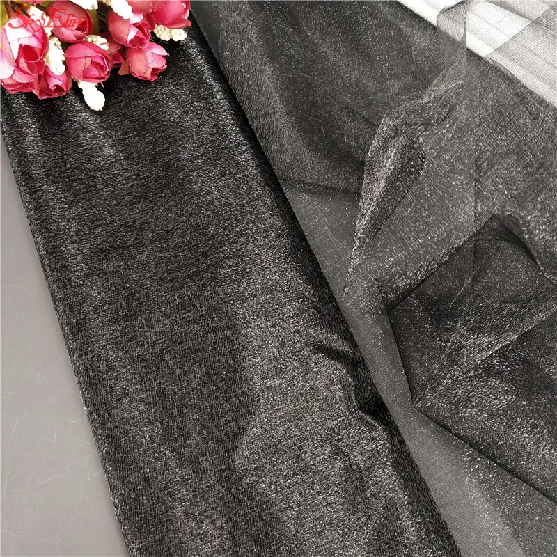 Фатиновая юбка-пачка для девочек, 48 см x 10 м, из органзы, из прозрачной газовой ткани, с блестящими кристаллами, в рулоне «сделай сам», подарок для вечеринки или свадьбы, 7zSH015 - Цвет: black