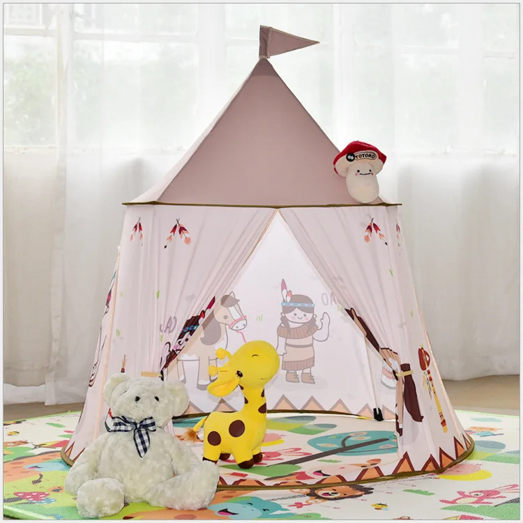 Младенцы Экологически чистая индийская ткань круг замок крытый Открытый принцесса игрушка игровой дом Детская палатка