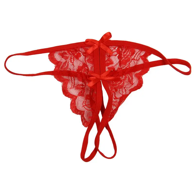 

Women's Sweatband Underwear with Strap Busty Sexy Transparent Panties (red)