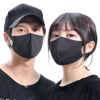 

1/20/50/100Pcs Anti Pollution Face Shield Wind Proof Mouth Washable Reusable Breathable Black Mouth Mask Unisex Sponge Face Mask