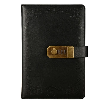 

Diary with Lock Notebook A5 Vintage Lockable Paper PU Leather Note Book Traveler Journal Weekly Planner School Stationery Gift