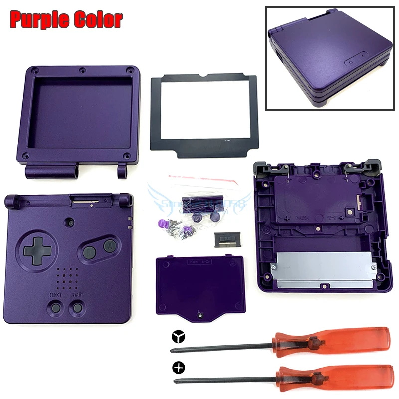 Purple Для nintendo GBA SP ДЛЯ Gameboy Корпус чехол Замена Полный Корпус для Advance SP с инструментами для ремонта - Цвет: Purple