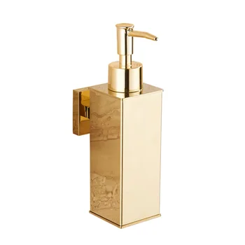 

Wall-mounted Stainless Steel Gold Plated Liquid Soap Dispenser Hand Press Shower Gel Shampoo Squeeze Hotel Bathroom Kitchen Use