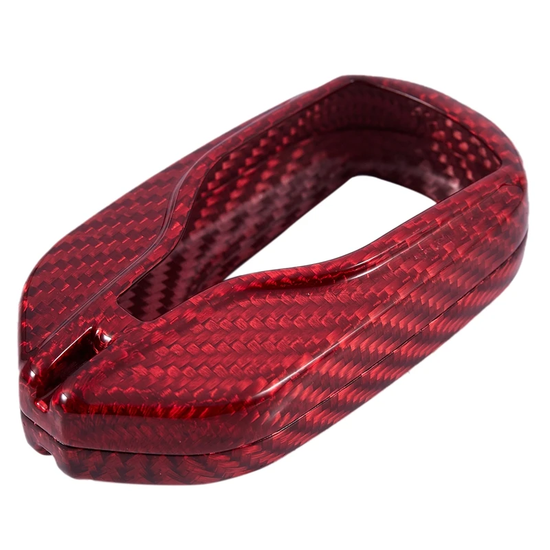 

NEW-Premium Real Carbon Fiber Red Case Cover Fit for Maserati Quattroporte Ghibli Levante 2013-19 Models Key Fob Remote