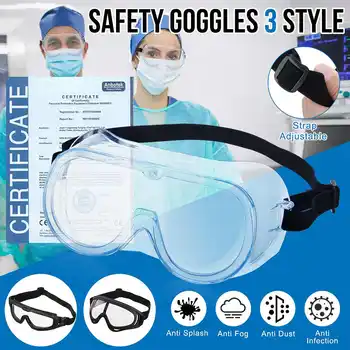 

3Type Medical Safety Goggles Wide Vision Disposable Indirect Vent Prevent Infection Eye Mask Anti-Fog Medical Splash Goggles