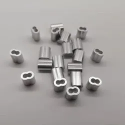 Furo dobro oval das luvas de alumínio do diâmetro 2mm de 200 pces para a corda de fio de friso