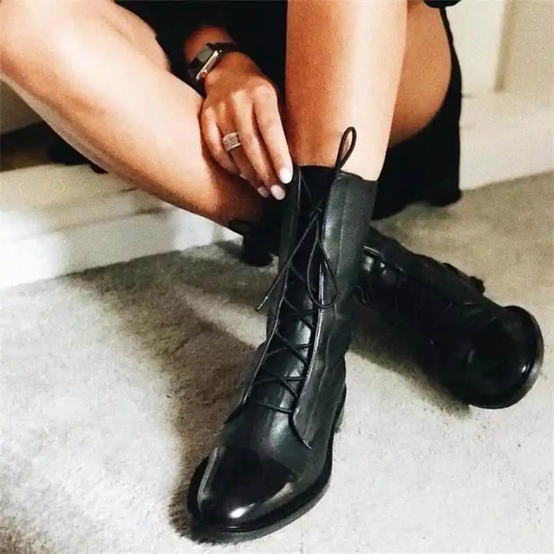 Women's Boots New British Style Lace Up 