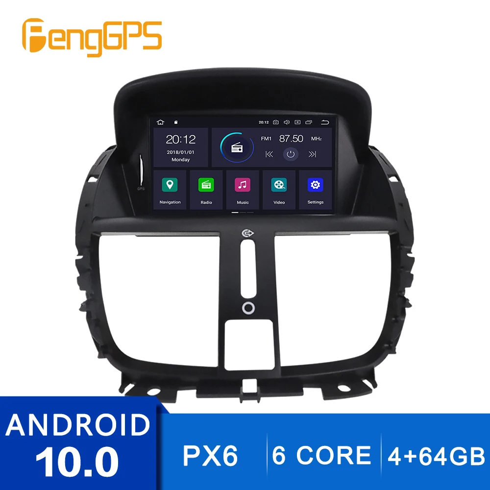 DVD плеер Android 10 0 для Peugeot 207 2007 2014 мультимедийный головное устройство GPS навигация