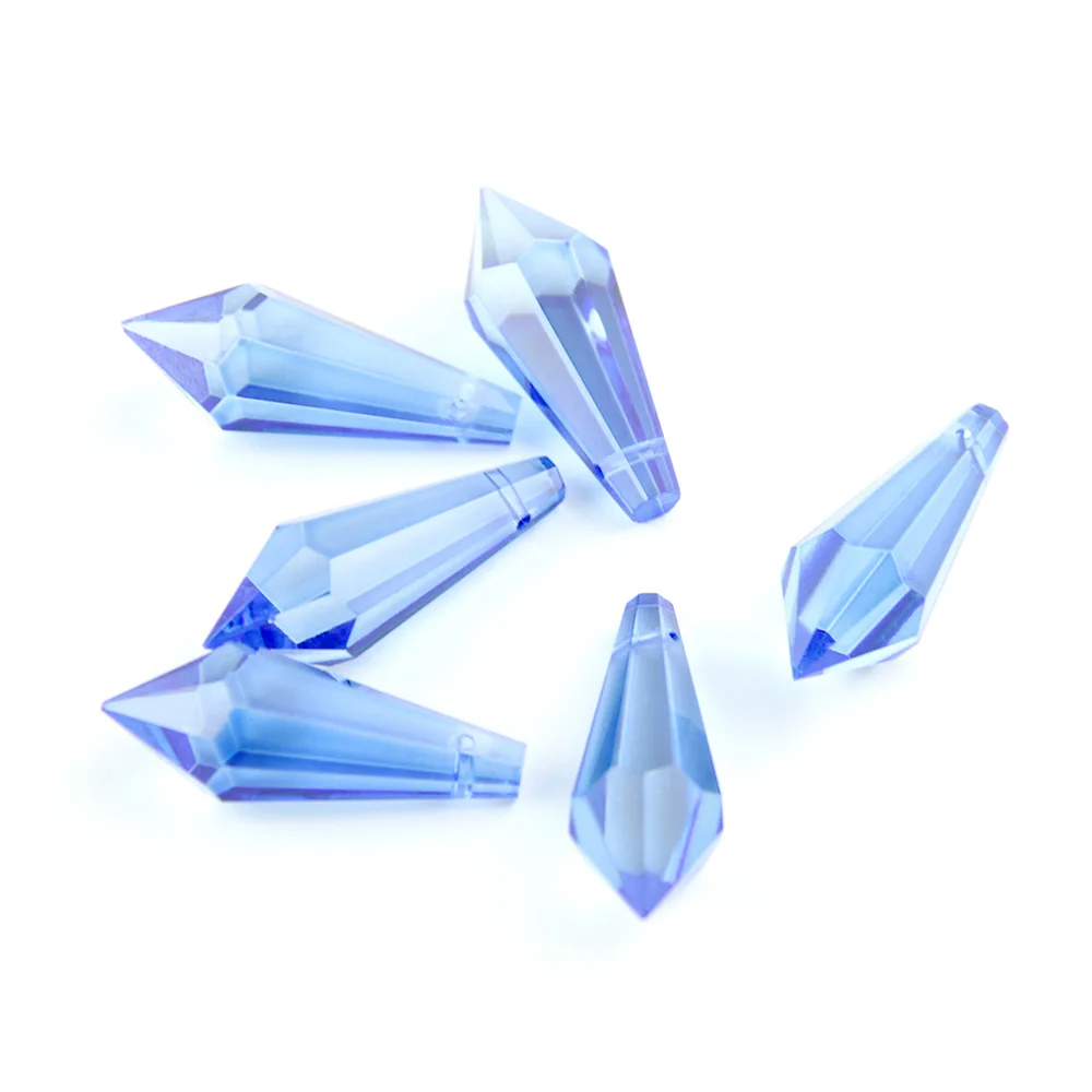 light sapphire 10 шт./партия, разноцветные остроконечные бусины, хрустальные U-drop призмы в одном отверстии, сосулька, блеск, подвески, части для DIY и вечерние - Цвет: light sapphire