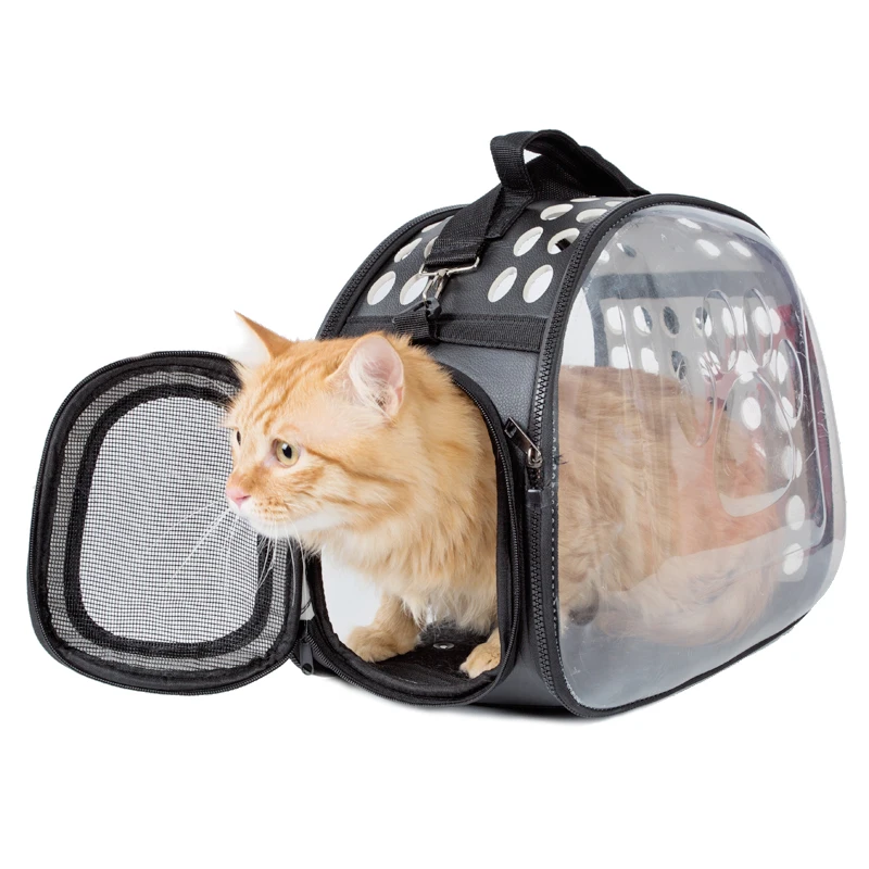Лидер продаж, прозрачный складной сумка-переноска, дышащий нескользящий портативный рюкзак для собаки, наружная кошачья переноска, Прямая