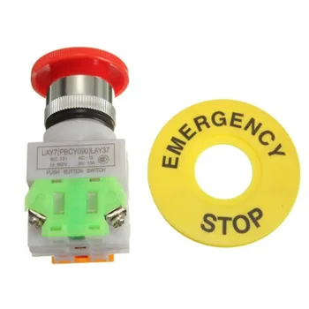 

2pcs 22mm Easy Install 4 Terminals Push Button Emergency Latching Wide Use Red Mushroom Stop Switch Accessories Self Locking