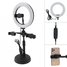 

20cm LED Selfie Ring Light with Desktop Stand &Mobile Phone Clips Holder Light for Live Photo Studio Video Lighting Studi