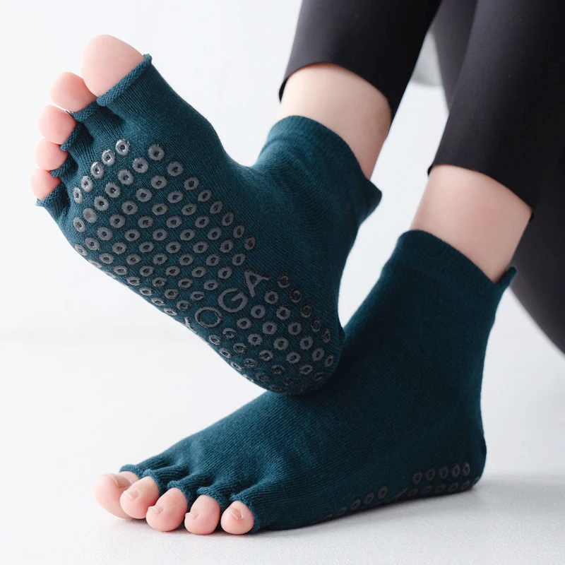Women Five Toe Pilates Socks Ladies Anti-Slip Breathable Yoga Socks Cotton Elasticity Fitness Ballet Dance Sock for Yoga Gym yoga socks