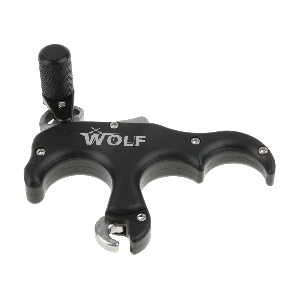

3 Finger Archery Release Aid Compound Bows Ambidextrous Aluminium Alloy Tool Thumb Trigger
