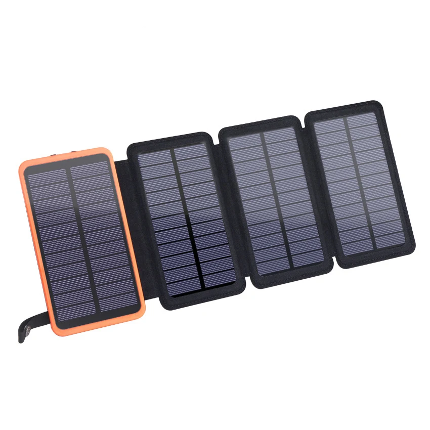 Banca Di Energia Solare Impermeabile 2 Usb Con Caricatore Portatile A Luce Led Caricabatterie Da Viaggio Per Telefono Cellulare Powerbank Da Campeggio
