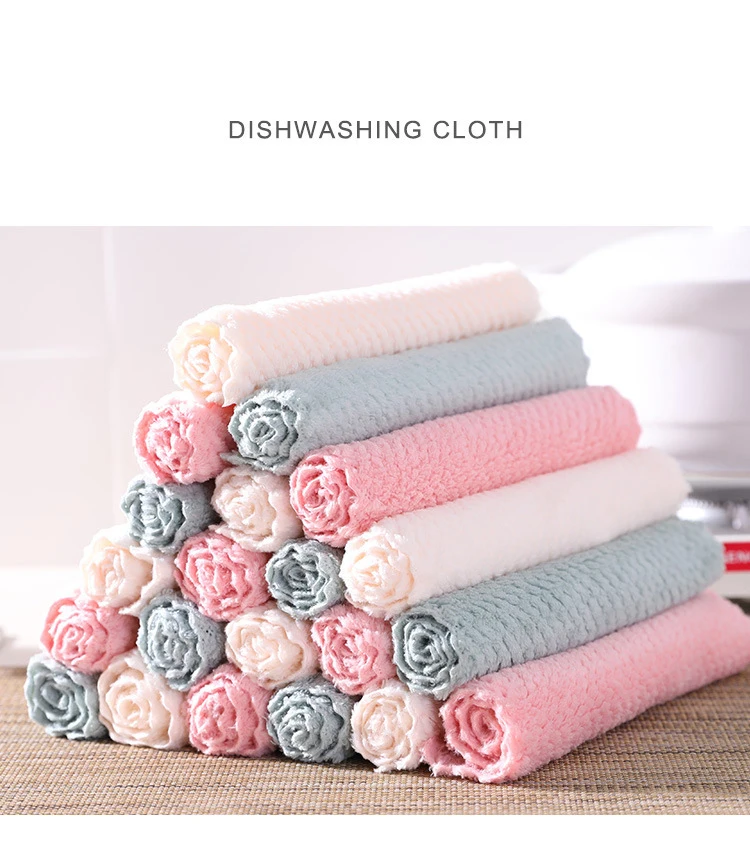 Household Super Absorbent Cleaning Cloth Rag For Cars Microfiber Kitchen Towel Dishcloths Washing Cleaning Rags For Dish Washing