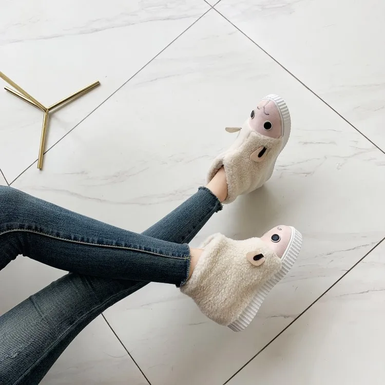 

Big Size 9 10 11 12 boots women shoes ankle boots for women ladies boots shoes woman winter Solid color round head sleeve