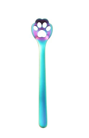 Colorful cat claw B 4 шт. Кошачий коготь для собак комплект кофейных ложек 304 нержавеющая сталь десертное мороженое чай столовые приборы для питья кухонные аксессуары - Цвет: Colorful cat claw B