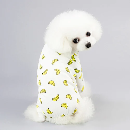 banana Одежда для питомцев, одежда для щенков, комбинезон, одежда для собак, одежда для четвероногих собак, весенняя и осенняя Домашняя одежда пяти цветов - Цвет: banana