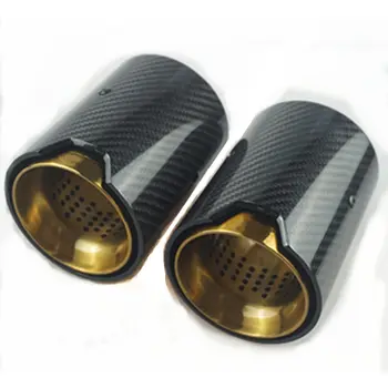 

Gold Exhaust modified carbon fiber tail throat Muffler pipe tips for BMW cars M2 F87 M3 F80 M4 F82 F83 M5 F10 M6 F12 F13