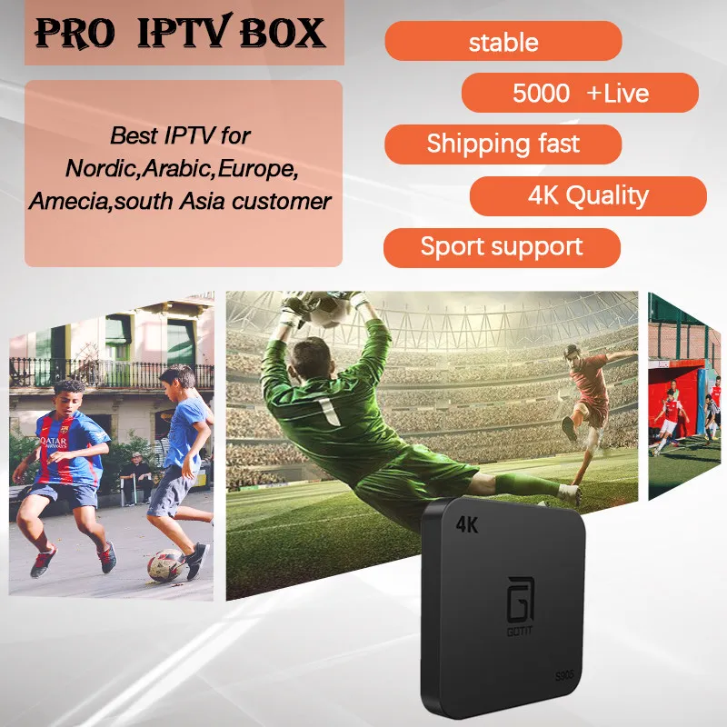 GOTiT S905 Android 7,1 tv Box Pro IP tv 8G/16G Dual Wifi BT4.0 4K Smart tv Box+ 1 год бесплатно Северный, скандинавский, Израиль, Польша IP tv